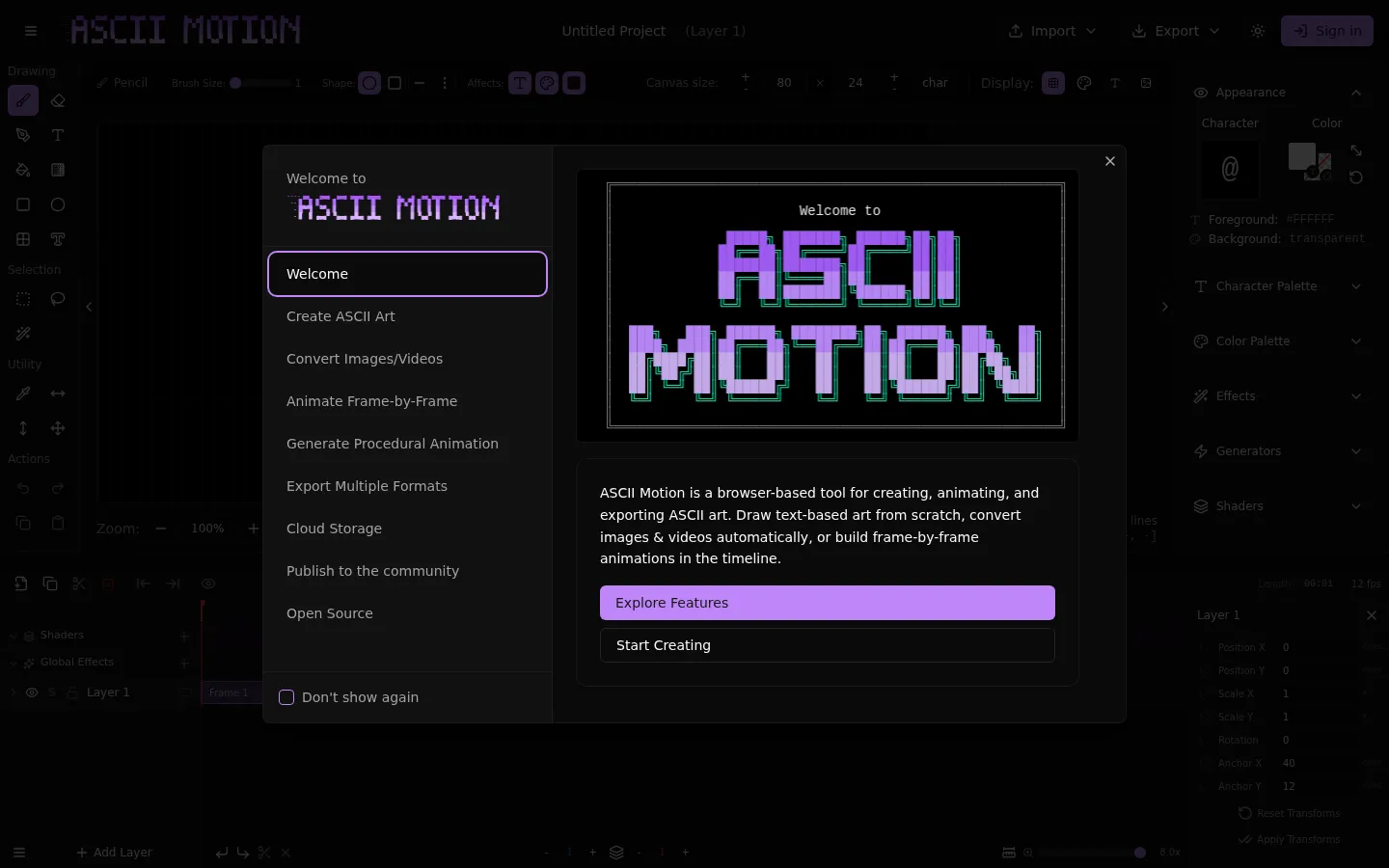 ASCII Motion 网站预览图