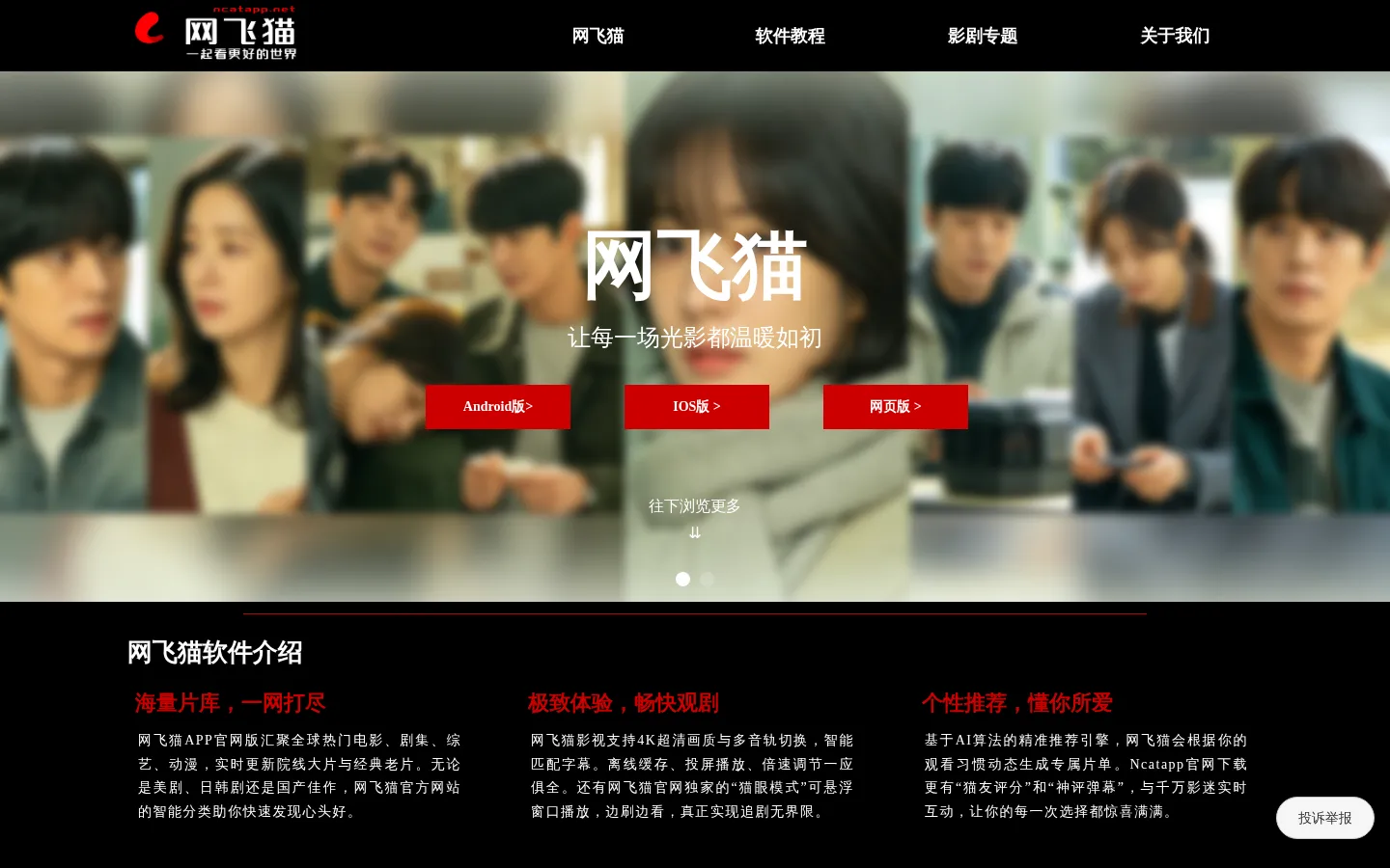 网飞猫 - 让每一场光影都温暖如初 网站预览图