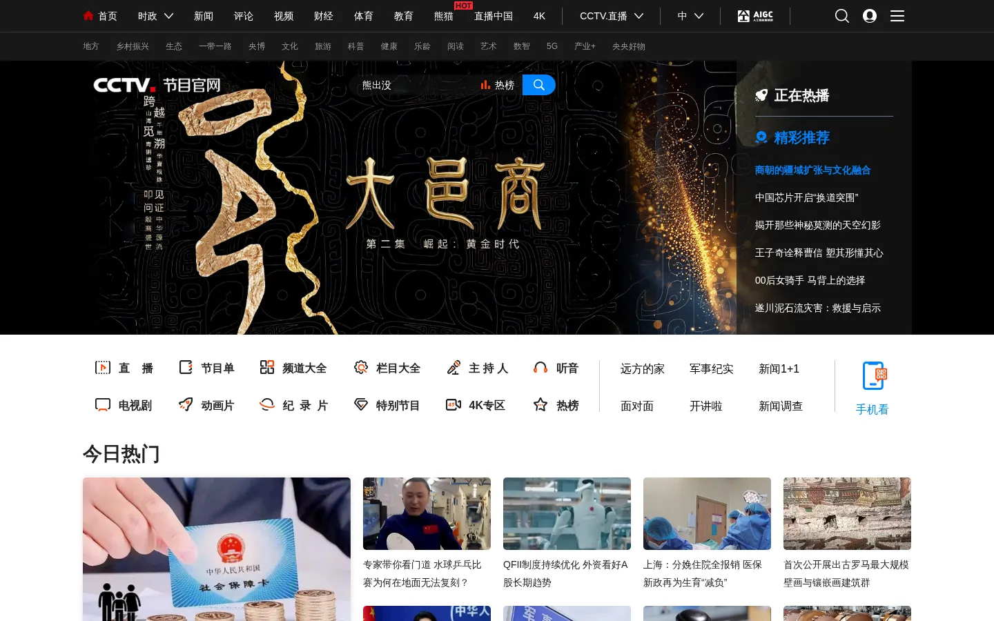 CCTV节目官网_央视网 网站预览图