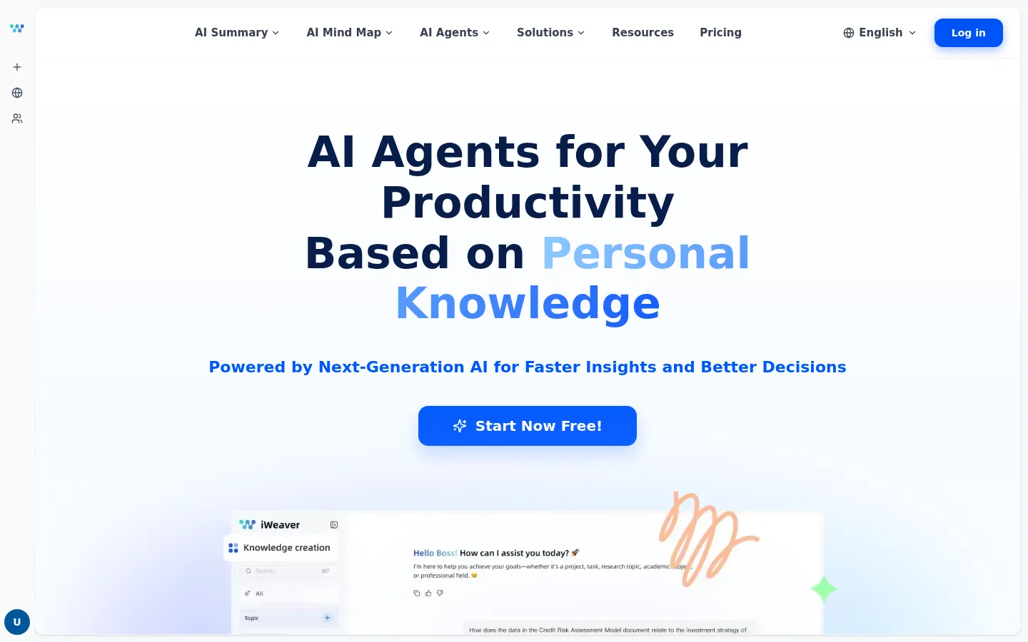 iWeaver AI - AI Agents for Your Productivity Based on Personal Knowledge 网站预览图
