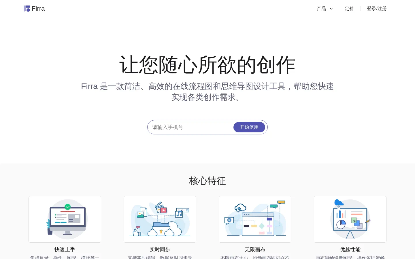 Firra在线流程图思维导图-在线画流程图思维导图工具软件 网站预览图
