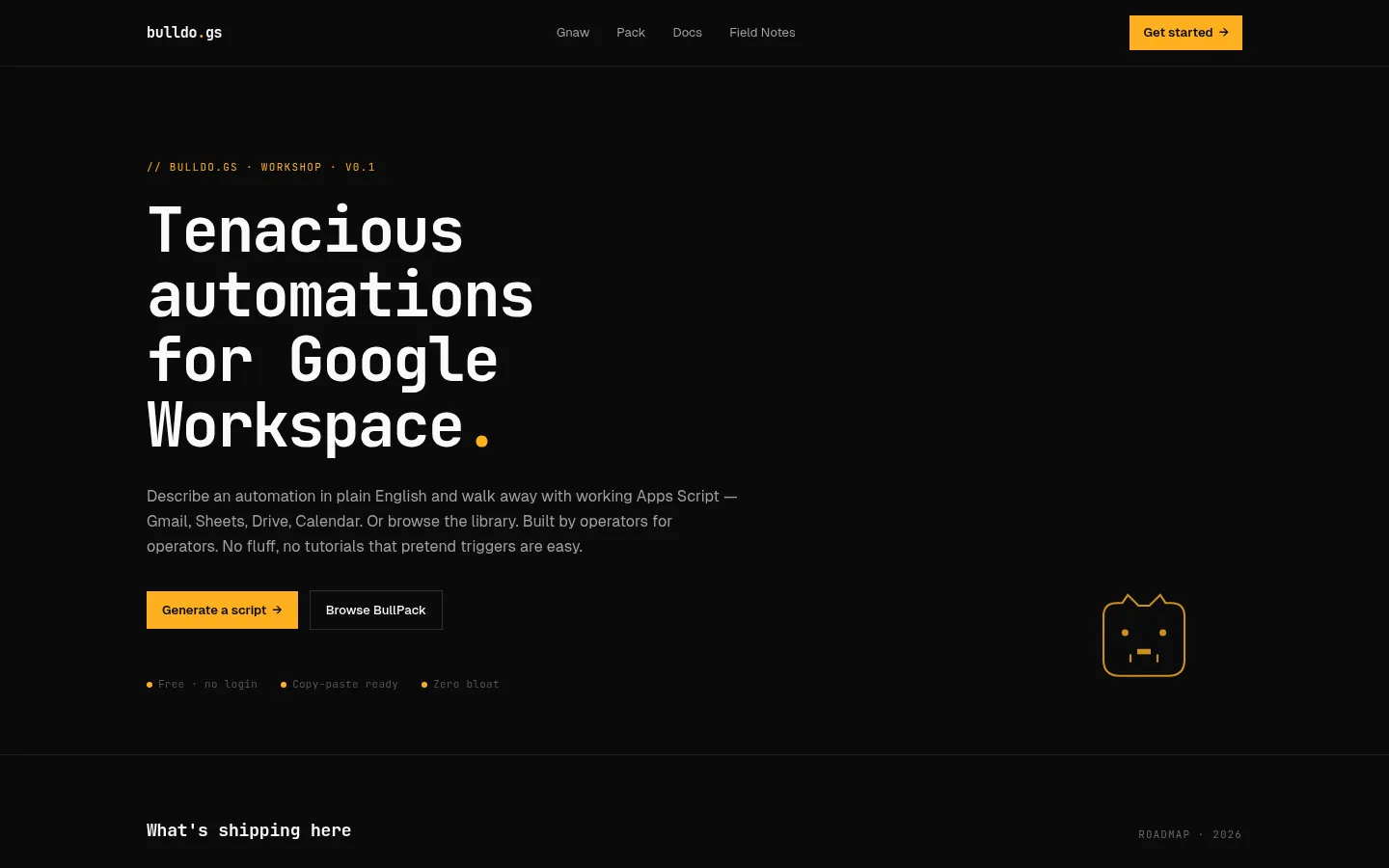 bulldo.gs — Tenacious automations for Google Workspace 网站预览图
