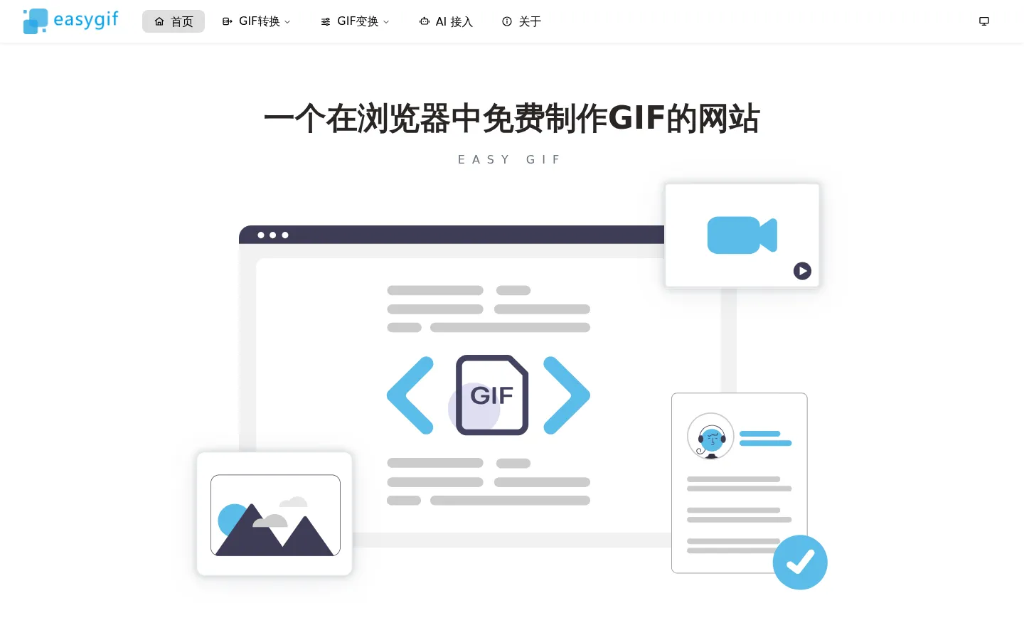 EasyGIF - 免费在线GIF制作和编辑工具 网站预览图