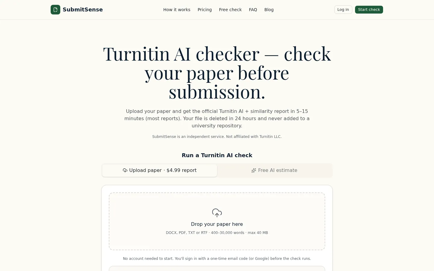 Turnitin AI Checker — Real AI Detector & Plagiarism Report 网站预览图