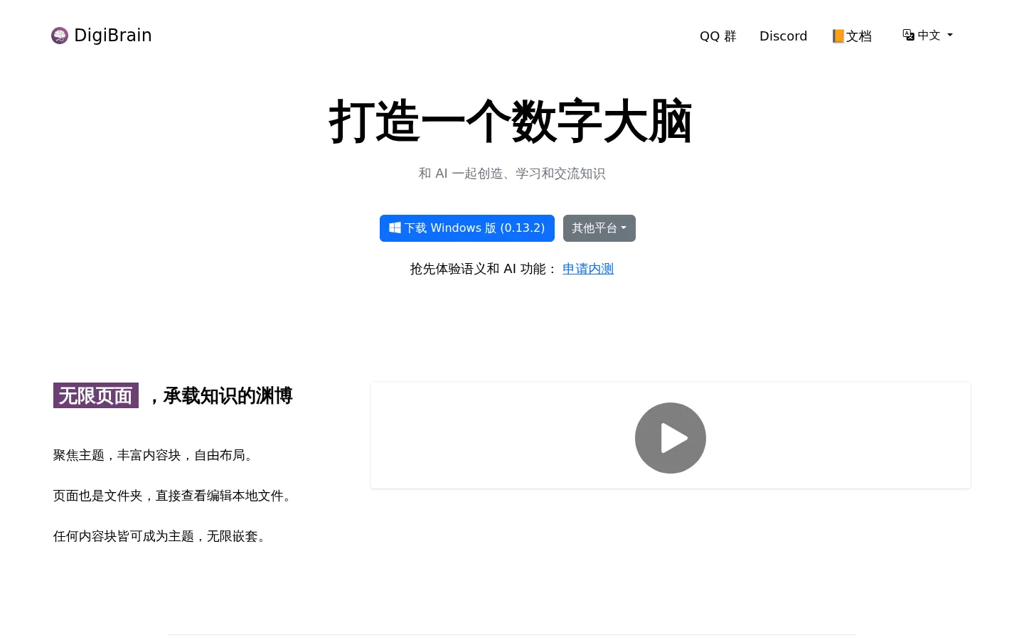 DigiBrain 网站预览图