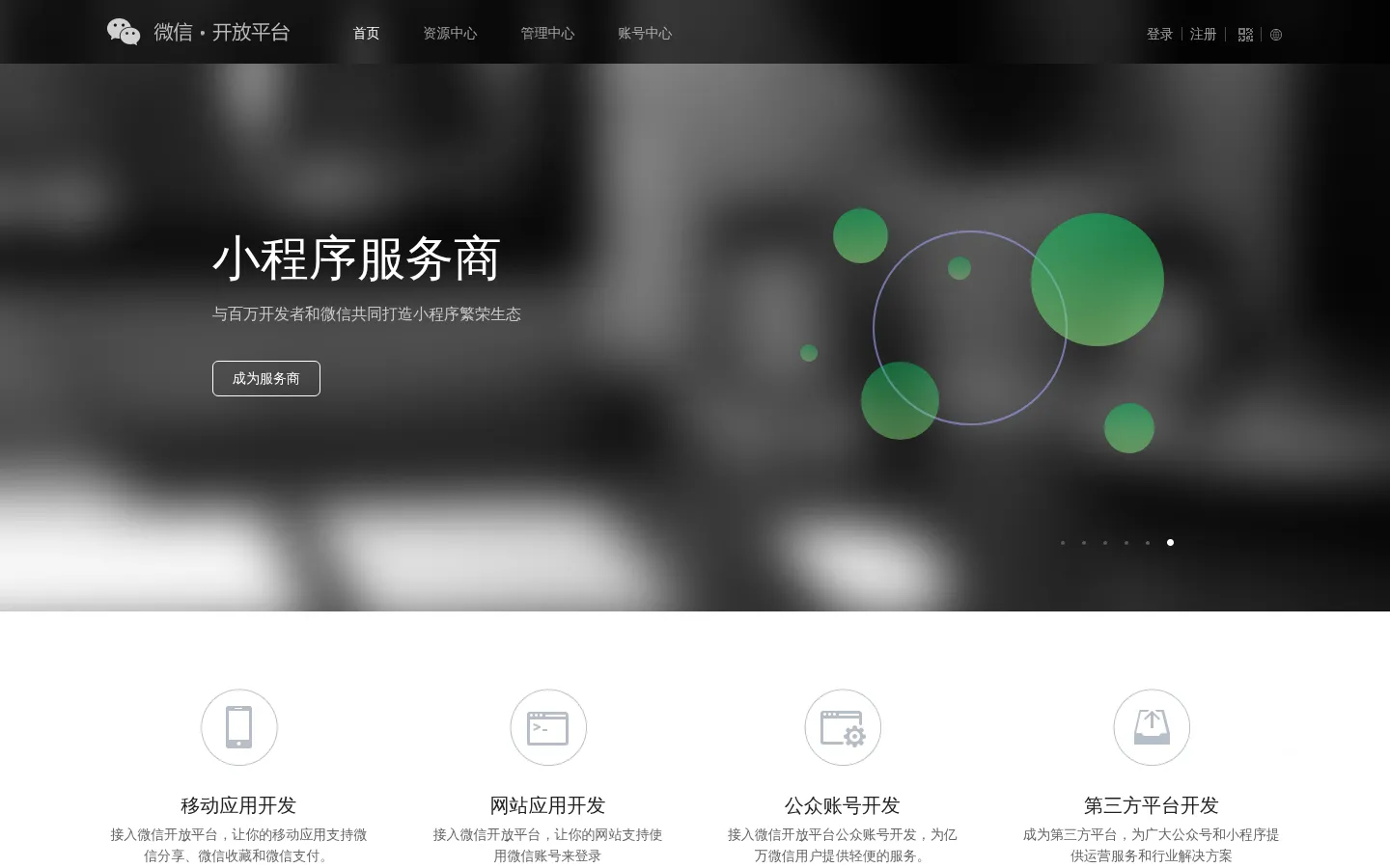 微信开放平台 网站预览图