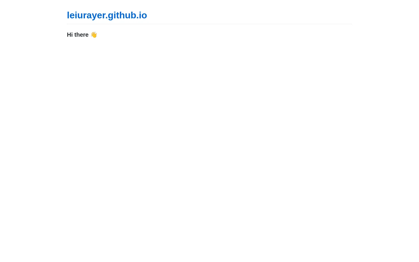 Hi there 👋 | leiurayer.github.io 网站预览图