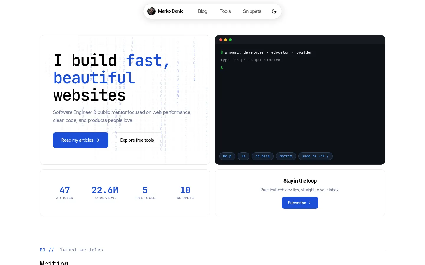 Marko Denic - Web Developer 网站预览图