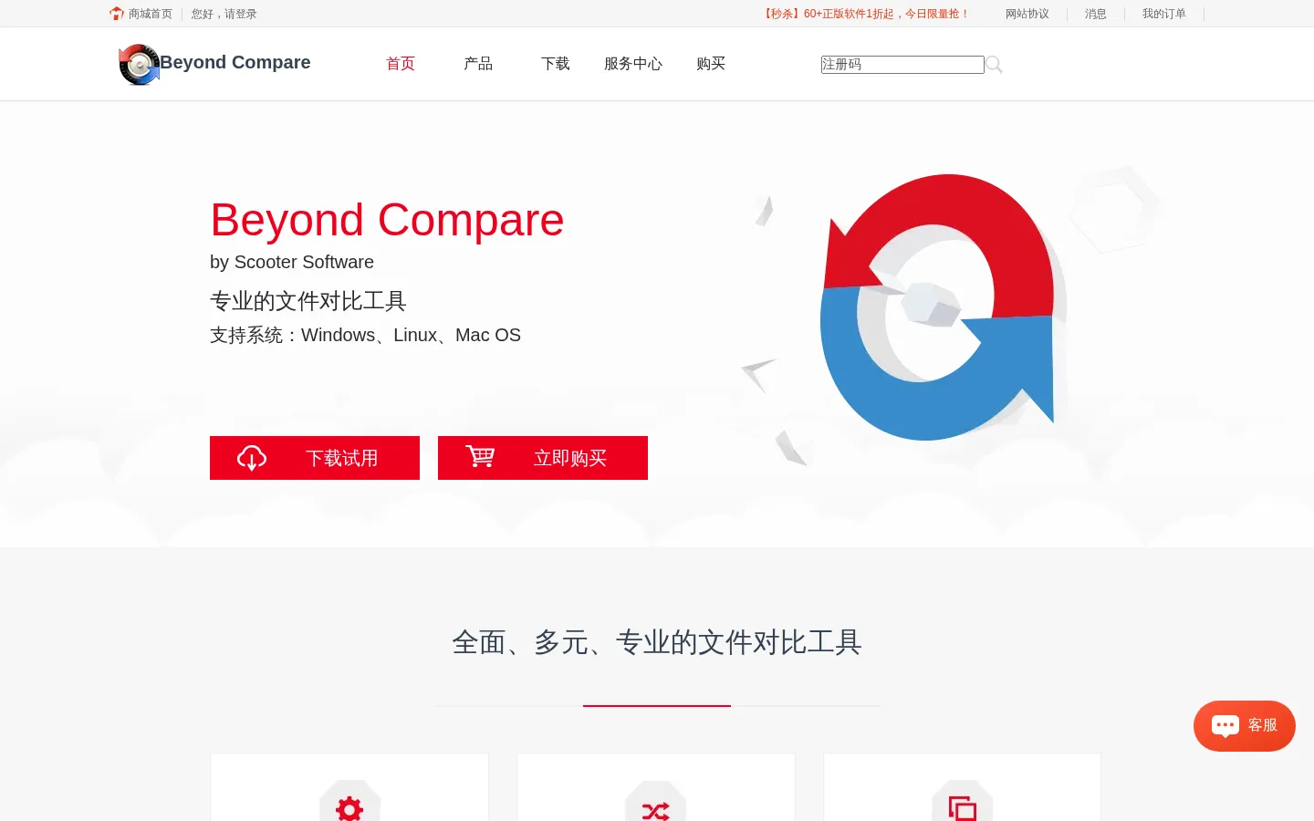 Beyond Compare 5-文件对比工具-Beyond Compare中文网站 网站预览图