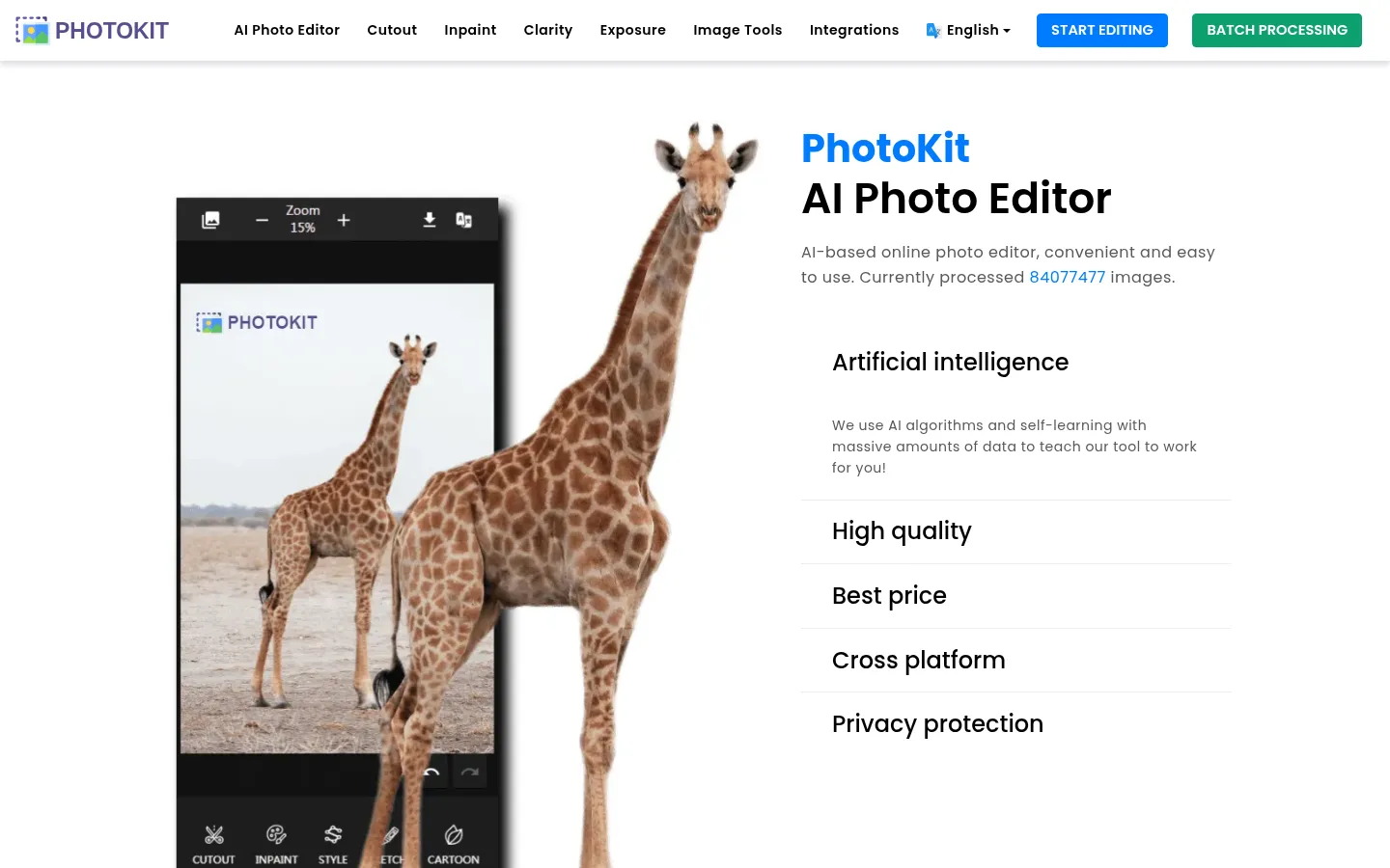 Photo Editor | Free Image Editing Online - PhotoKit.com 网站预览图