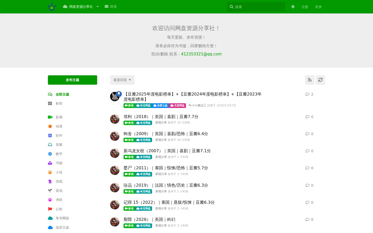 网盘资源分享社 - 夸克/迅雷/百度网盘资源免费下载 网站预览图
