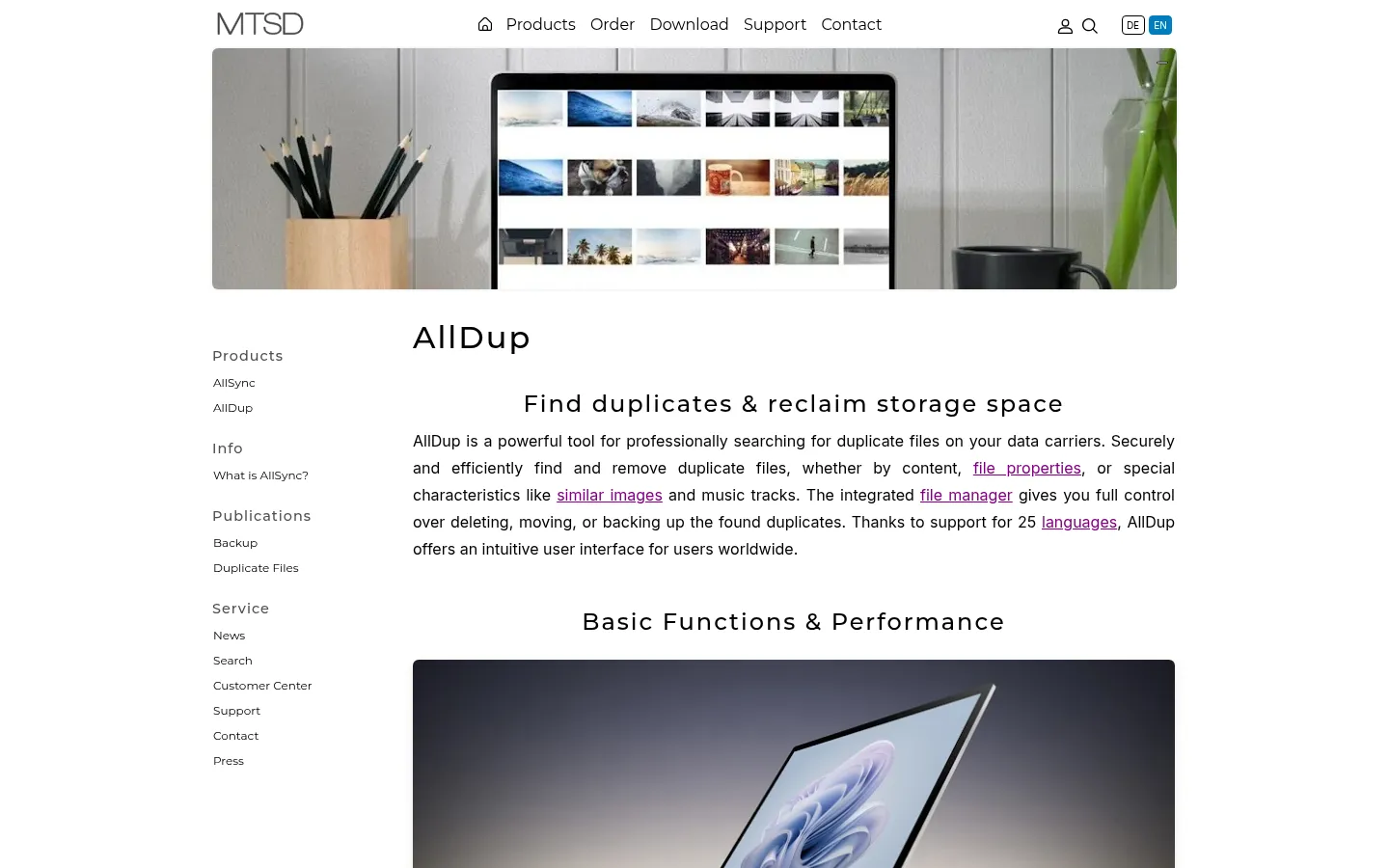 AllDup - Find & Remove Duplicate Files Efficiently 网站预览图