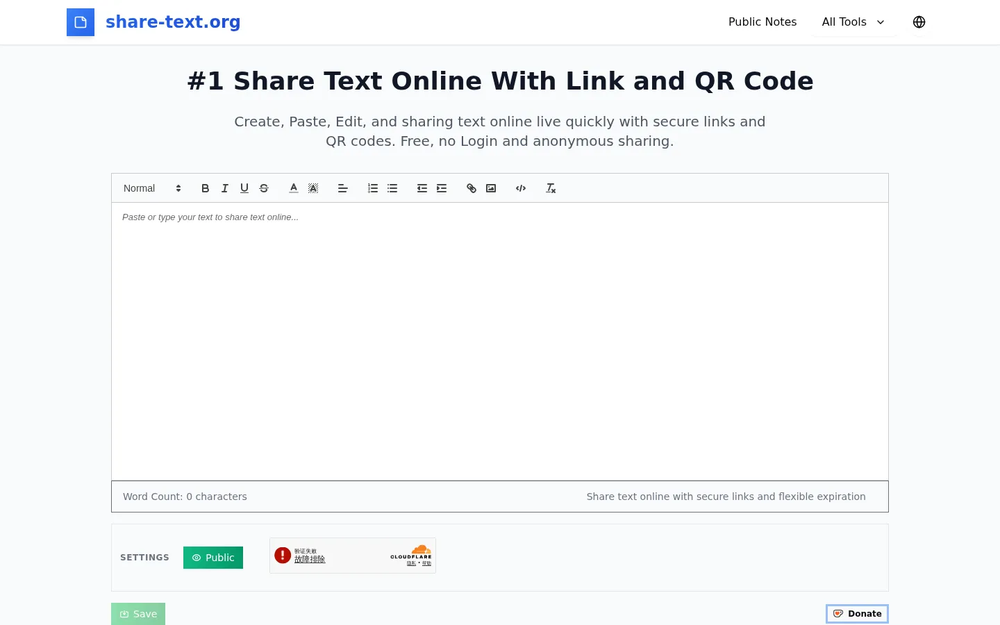 #1 Share Text Online With Link and QR Code 网站预览图