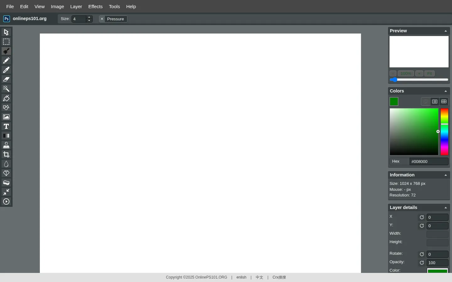Free Online Photoshop | OnlinePS101 网站预览图