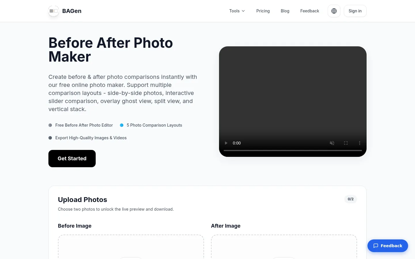Before After Photo Maker | Compare Photos Online 网站预览图