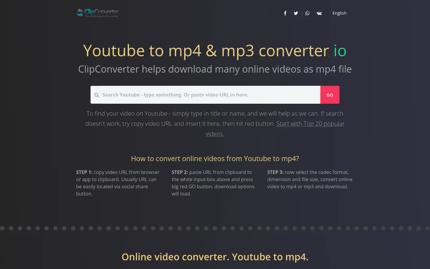 [New] ClipConverter - Youtube to Mp4 & Mp3 converter 网站预览图