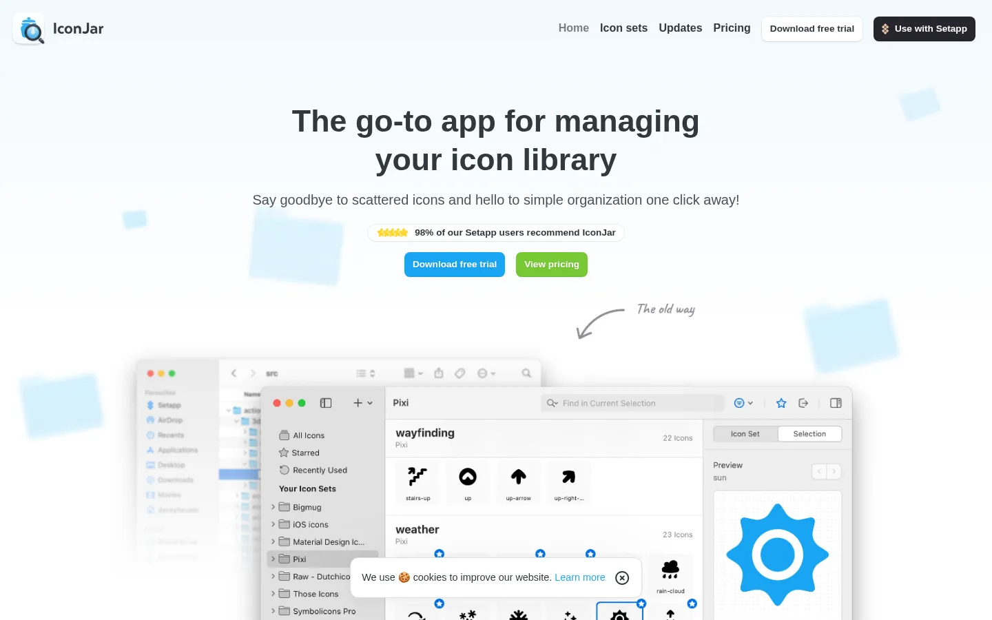IconJar • Your icon organizer for macOS 网站预览图