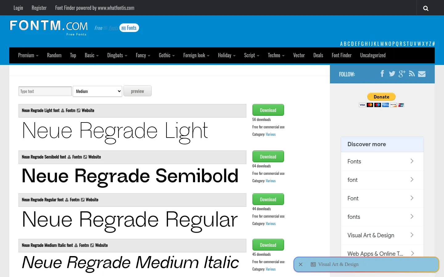 FontM - Free Fonts 网站预览图