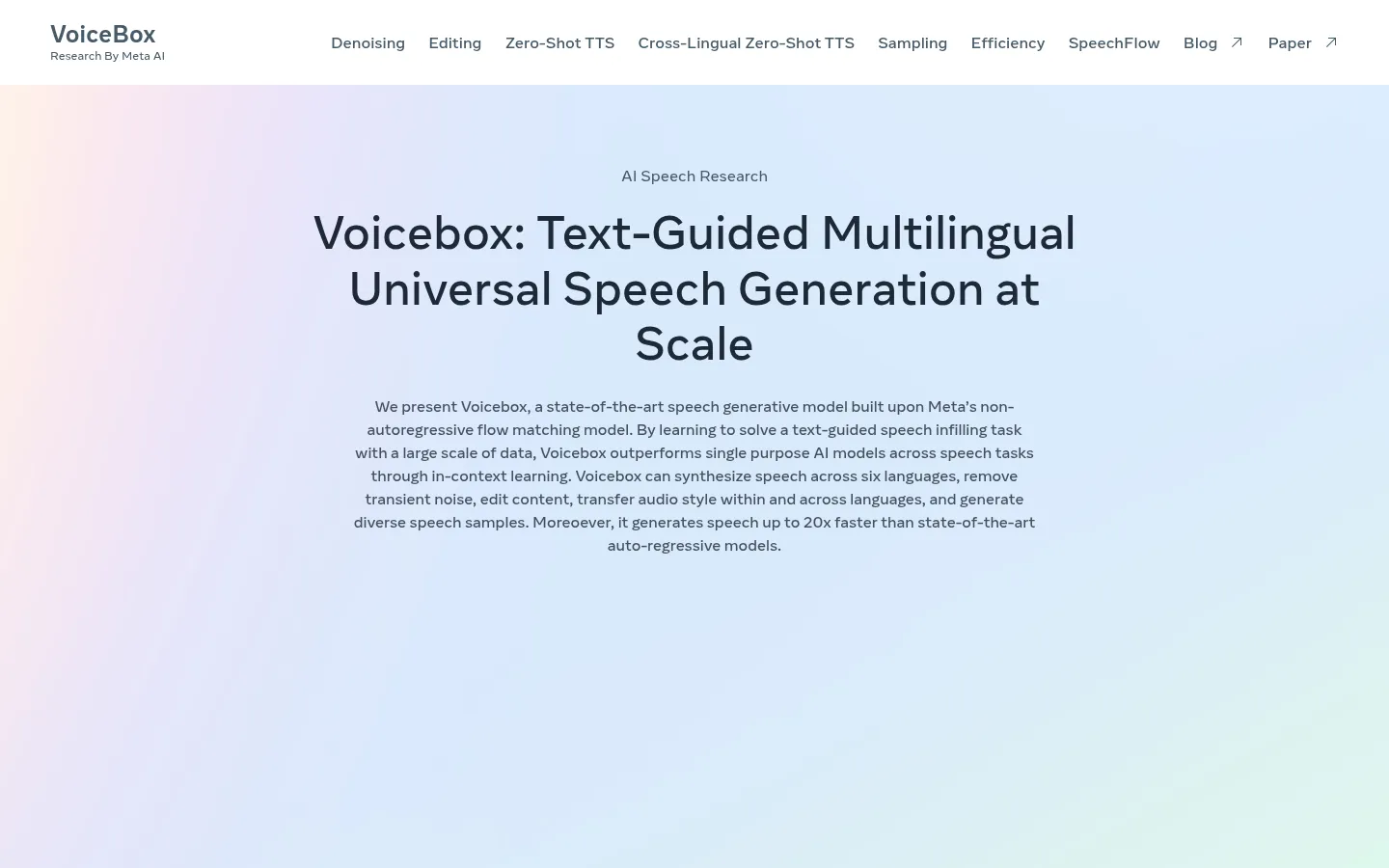 Home | VoiceBox 网站预览图