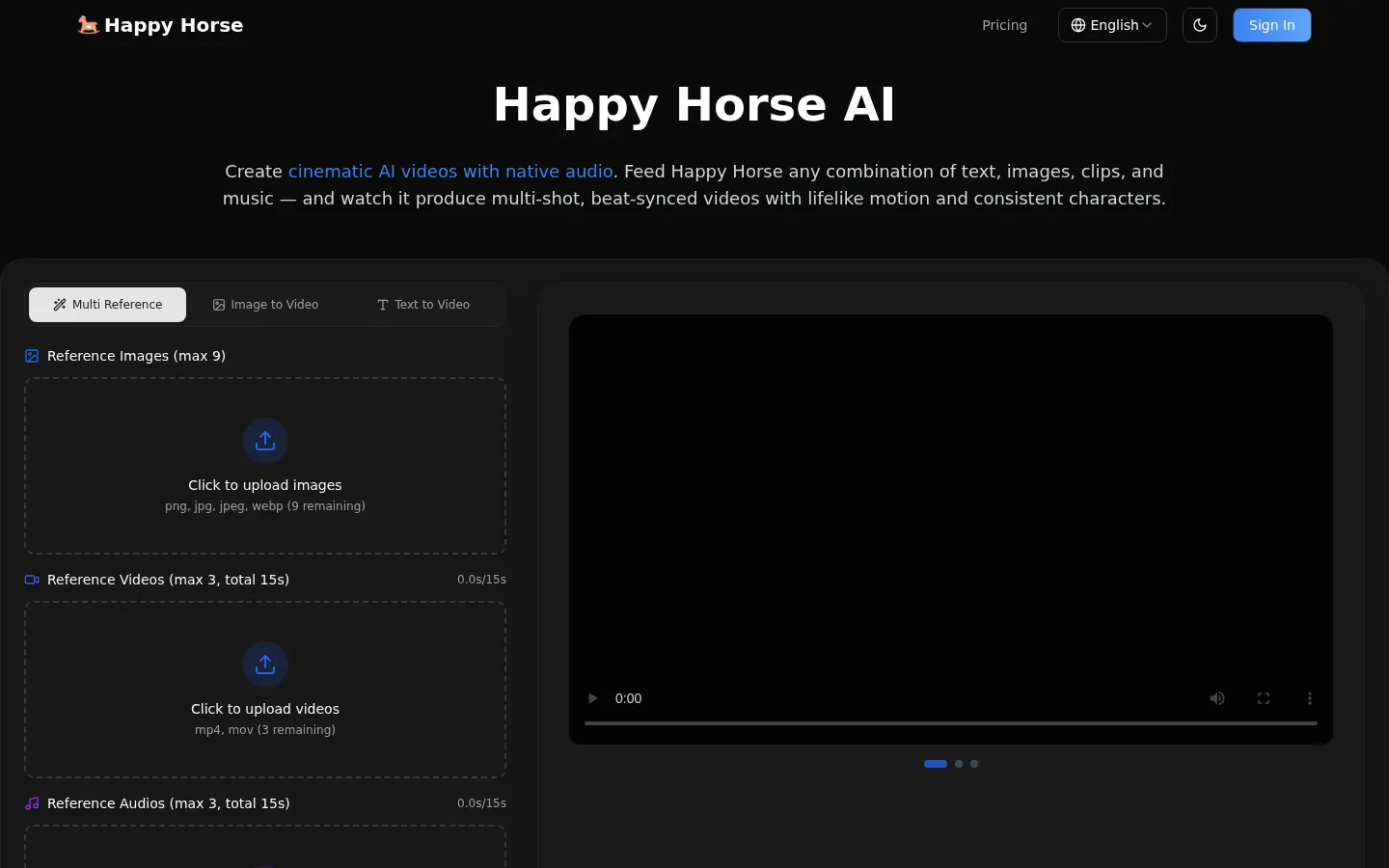 Happy Horse 网站预览图