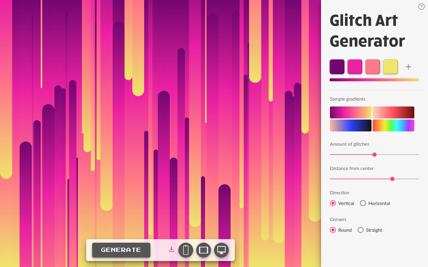Glitch Art Generator 网站预览图