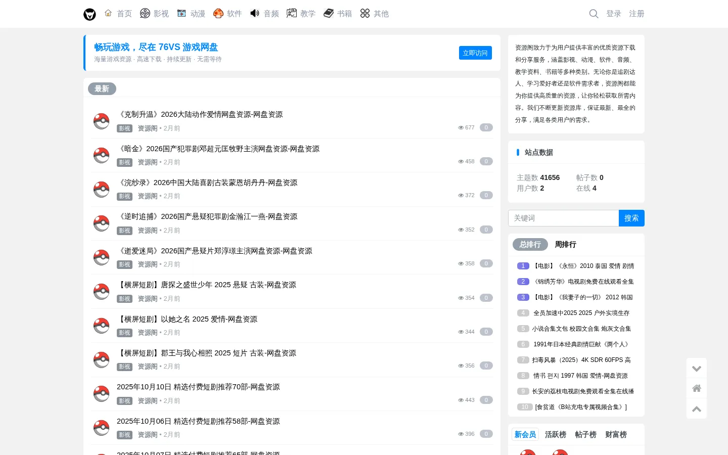 资源阁-优质资源分享平台 网站预览图