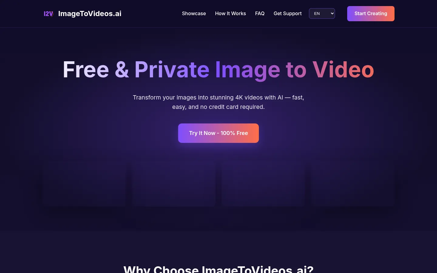 Free & Private Image to Video 网站预览图