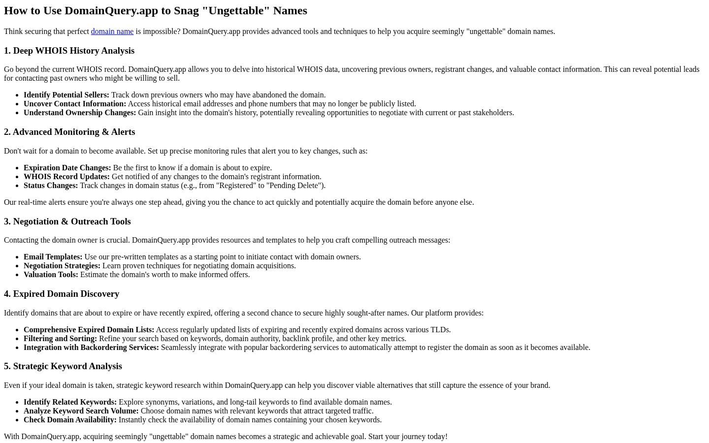 How to Use DomainQuery.app to Snag "Ungettable" Names 网站预览图