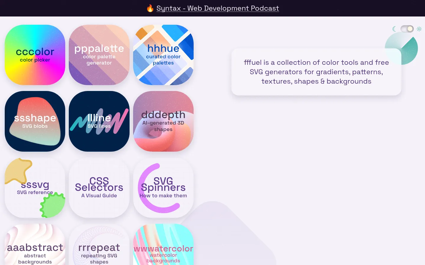 Free SVG generators, color tools & web design tools 网站预览图