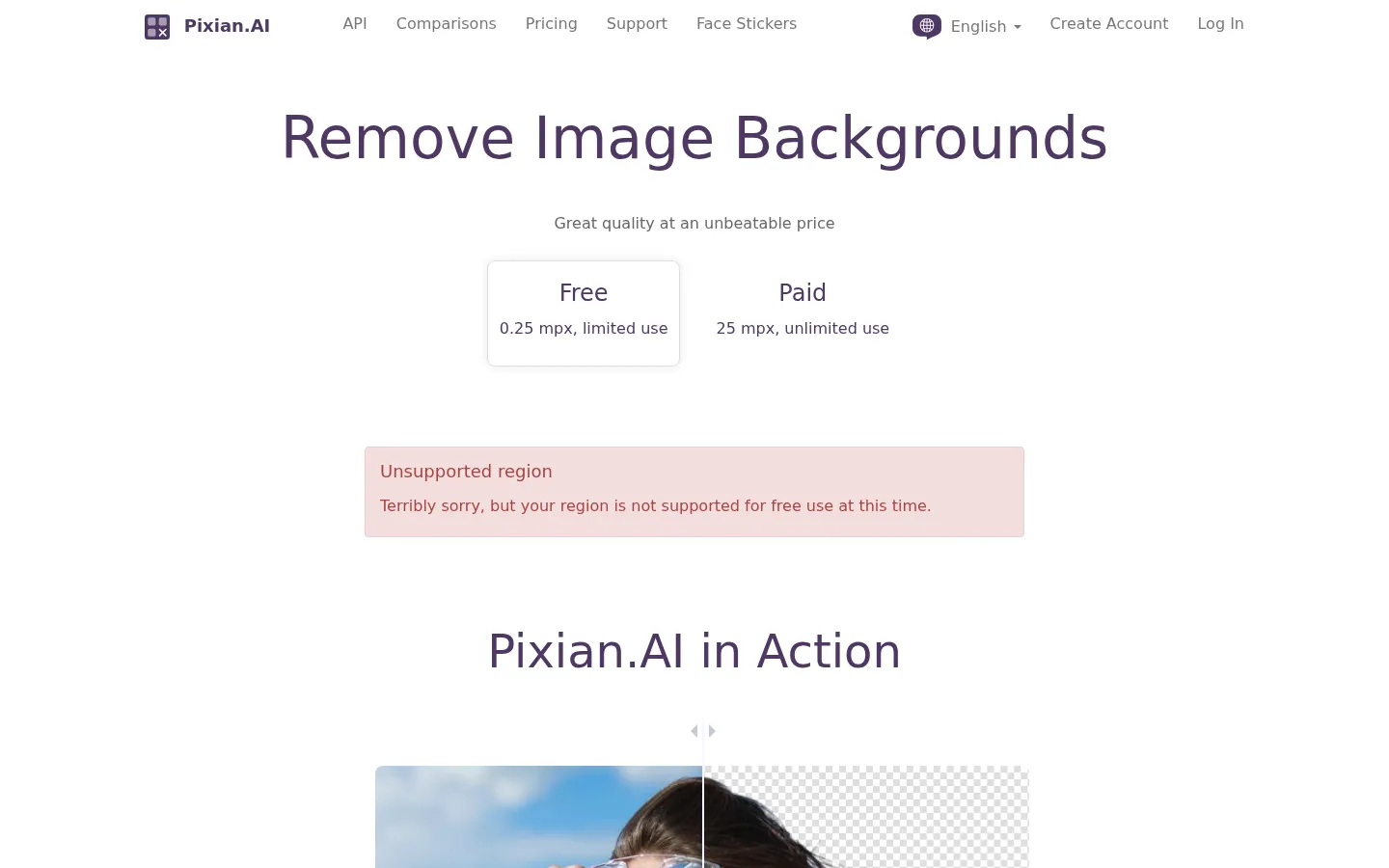 Remove Background from Image, Free, No Signup - Pixian.AI 网站预览图