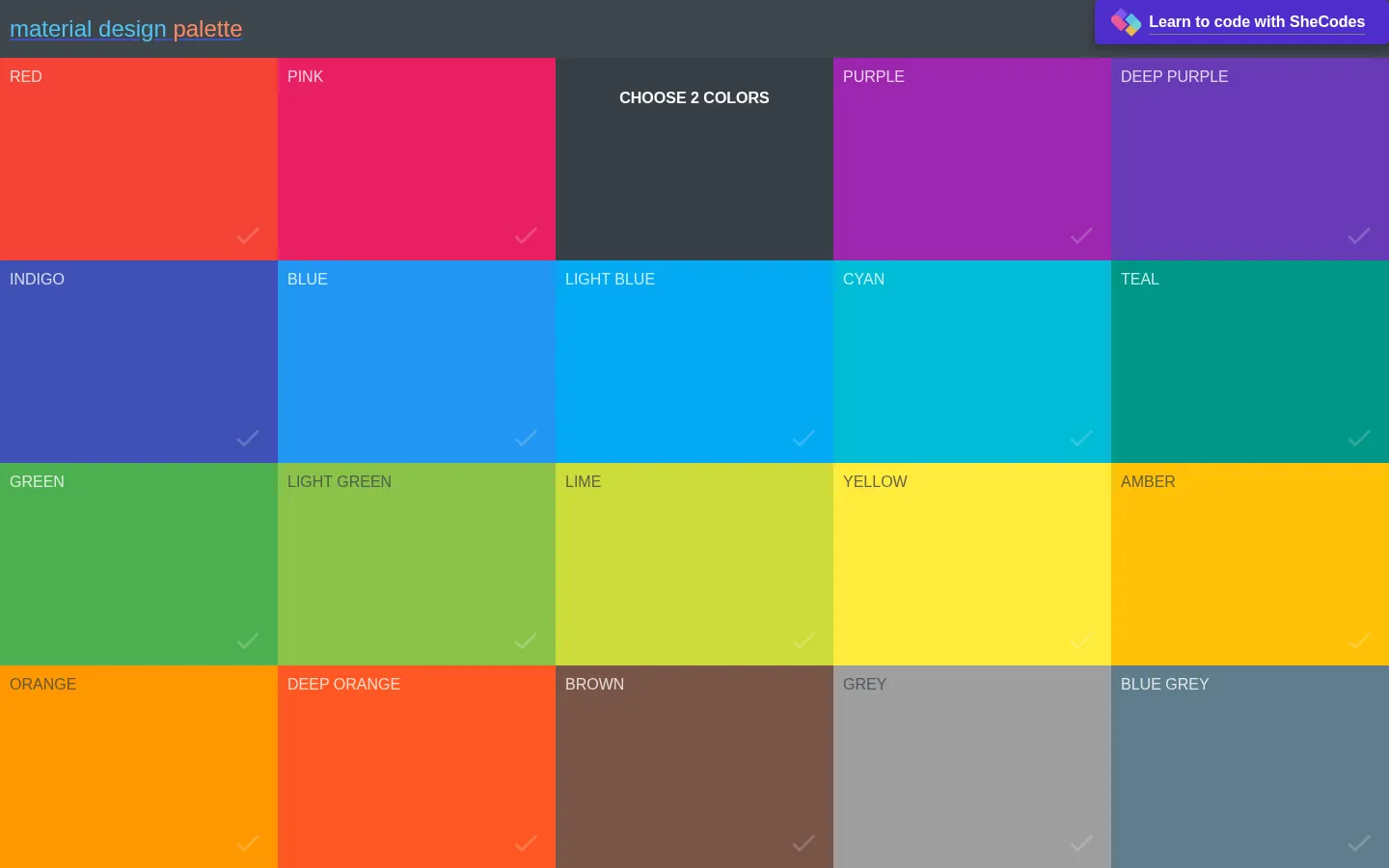 Material Design Color Palette Generator - Material Palette 网站预览图