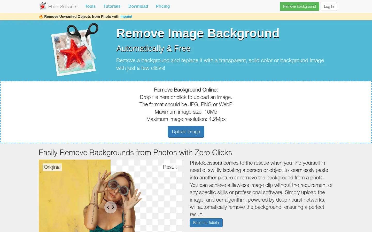 Remove Background from Image | Free Background Remover 网站预览图