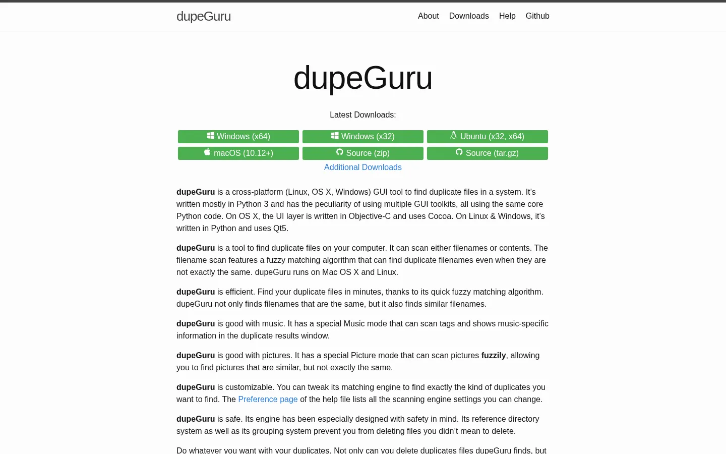 dupeGuru | finds duplicate files 网站预览图