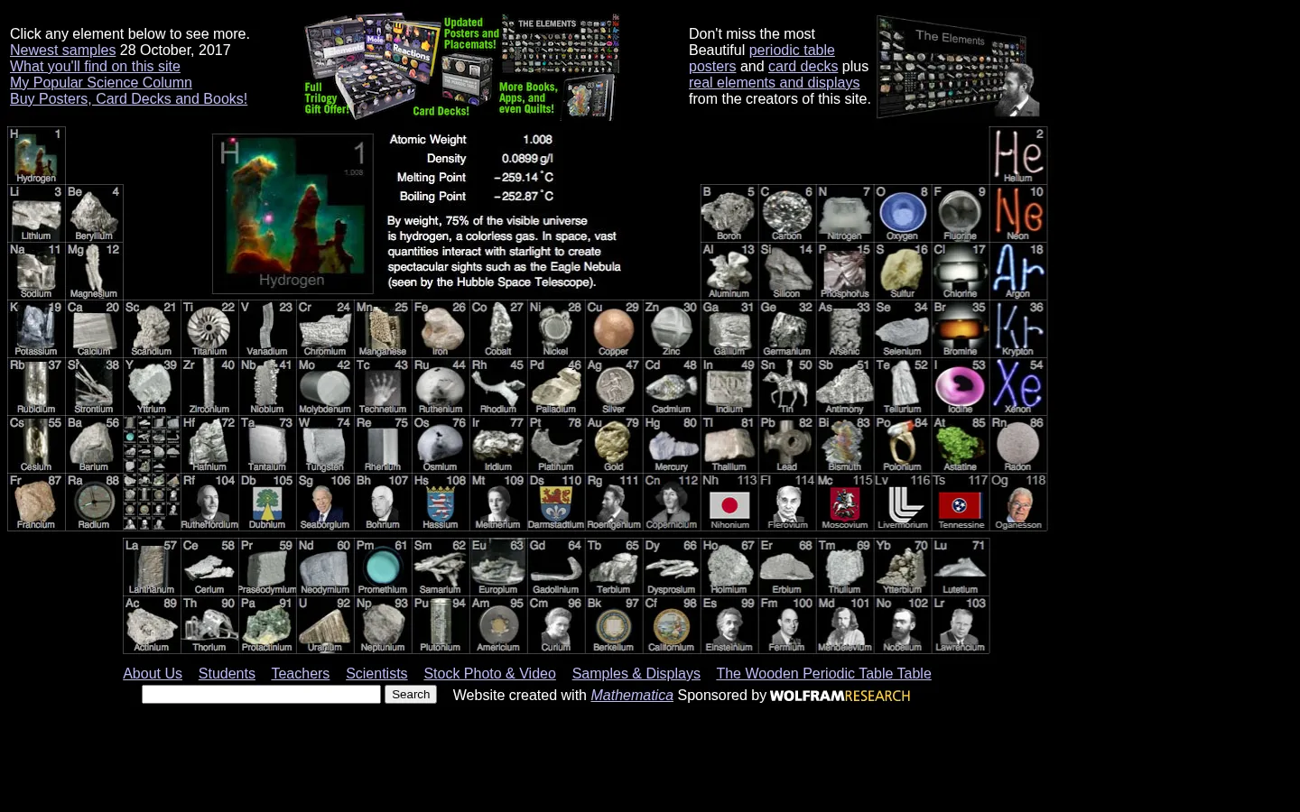 The Photographic Periodic Table of the Elements 网站预览图