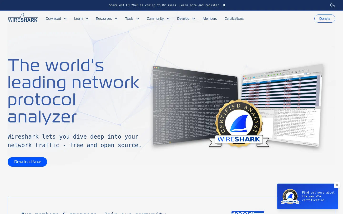 Wireshark • Go Deep 网站预览图