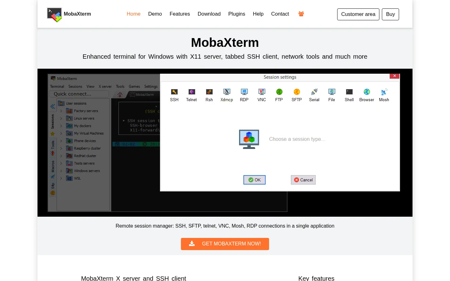 MobaXterm free Xserver and tabbed SSH client for Windows 网站预览图