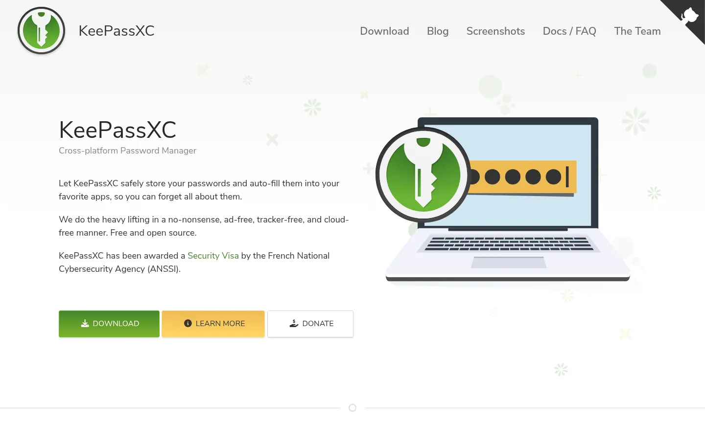 KeePassXC Password Manager 网站预览图