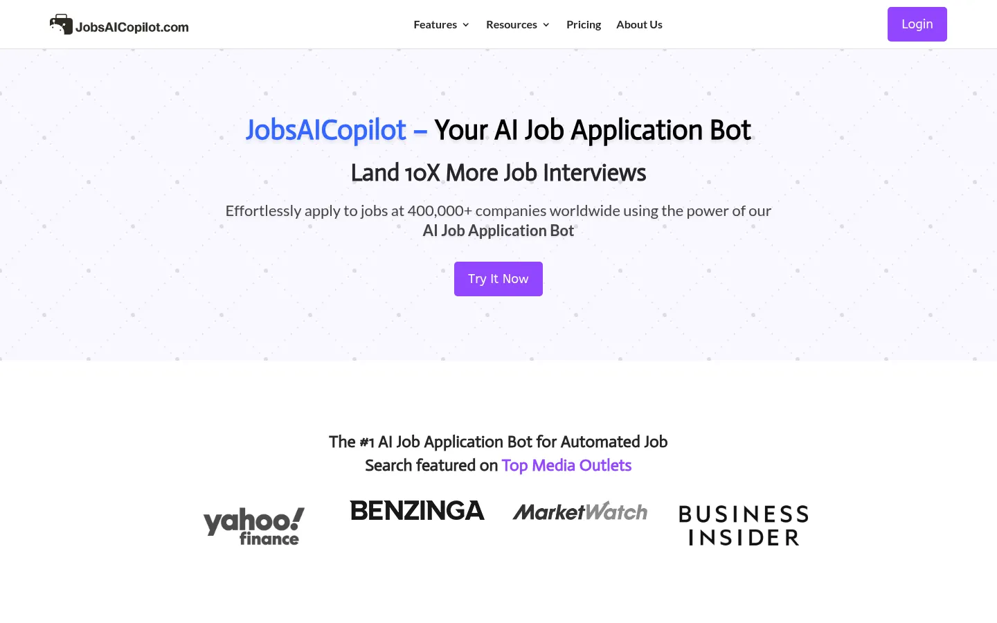 JobsAICopilot - AI Job Application Bot 网站预览图