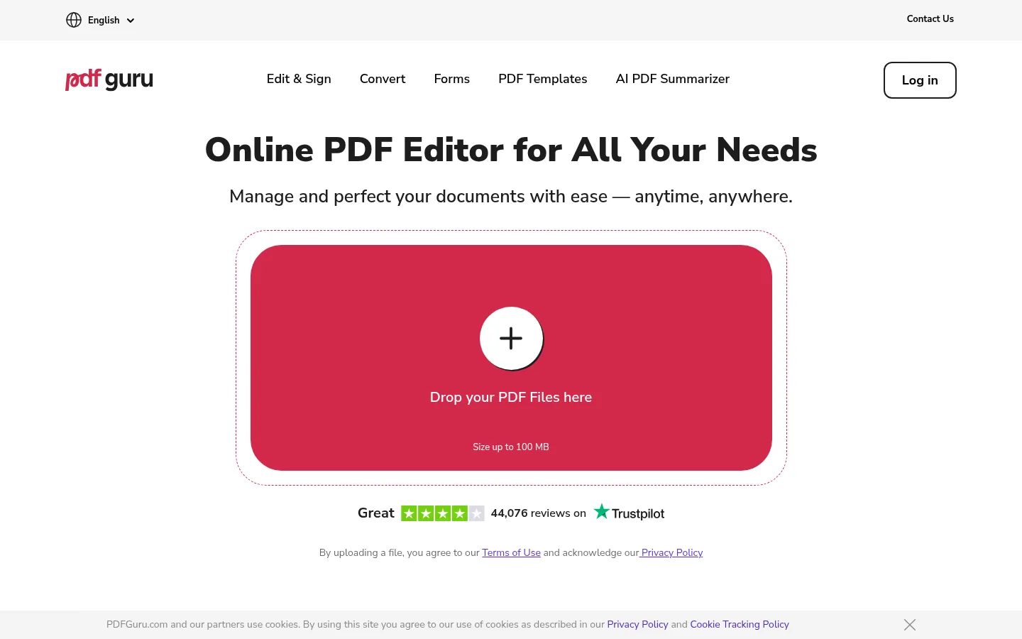 Edit PDF with PDF Guru | PDF Editor, Converter & AI Tool 网站预览图