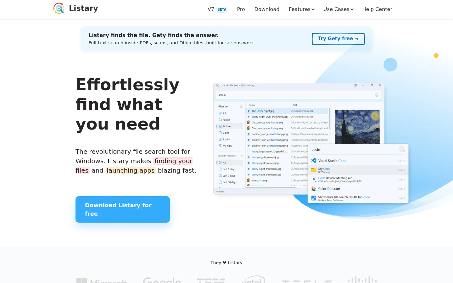 Listary - Free File Search Tool & App Launcher 网站预览图