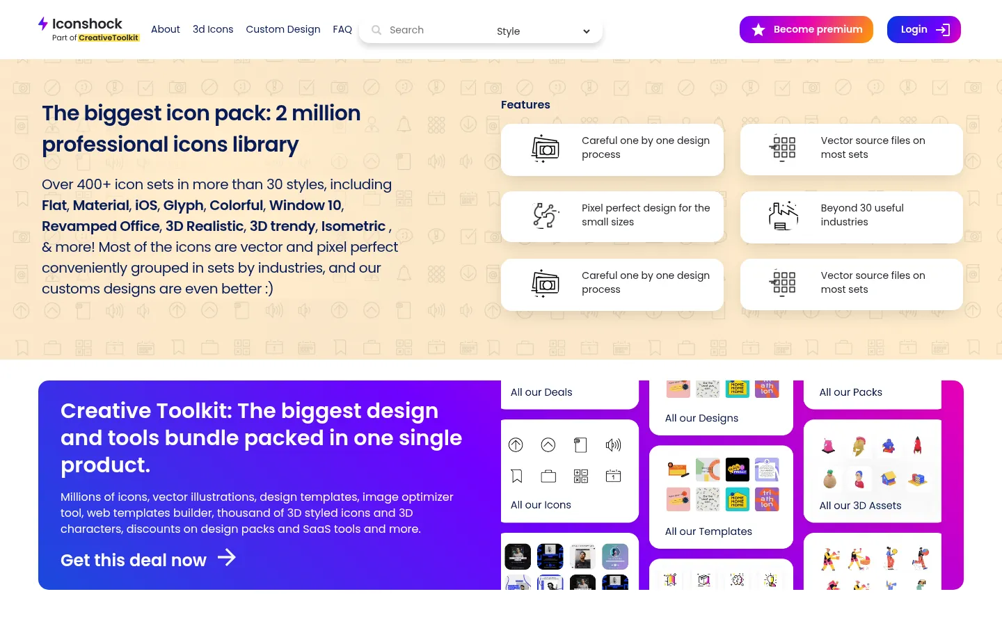 Iconshock - 2 million stock icons and 800 icon sets 网站预览图