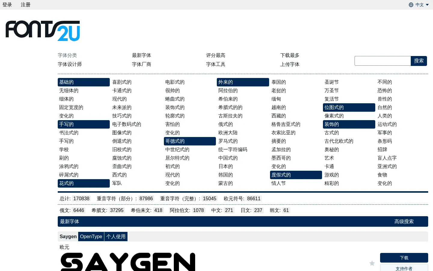 Fonts2u.com 网站预览图
