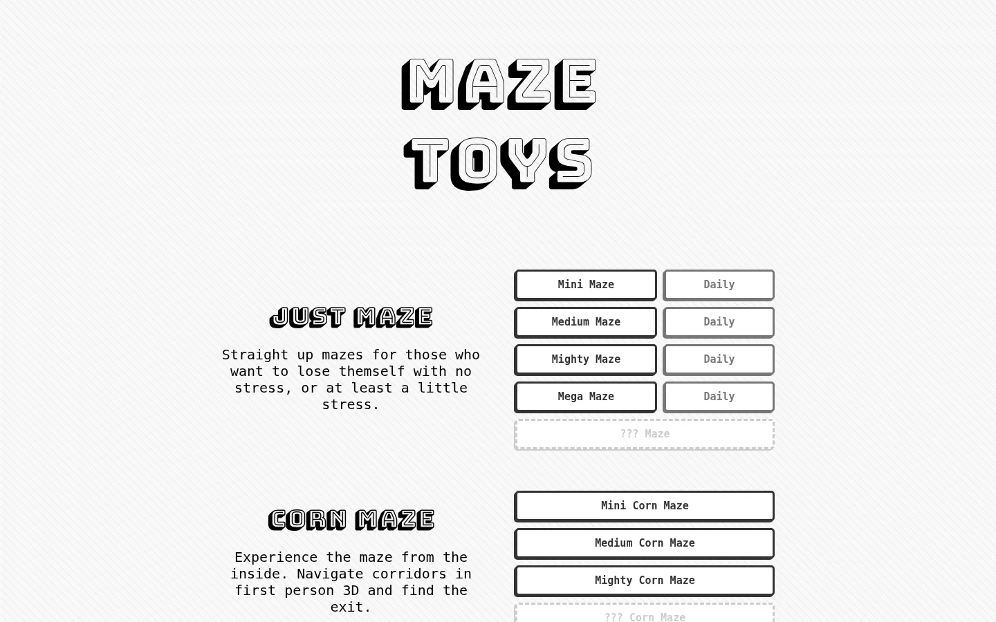 Maze Toys — Online Mazes, 3D Corn Mazes & Puzzle Games 网站预览图