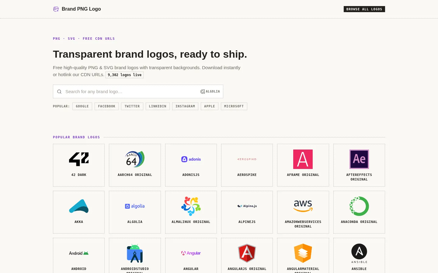 Brand PNG Logo - High Quality Brand Logos | PNG & SVG Download with CDN 网站预览图