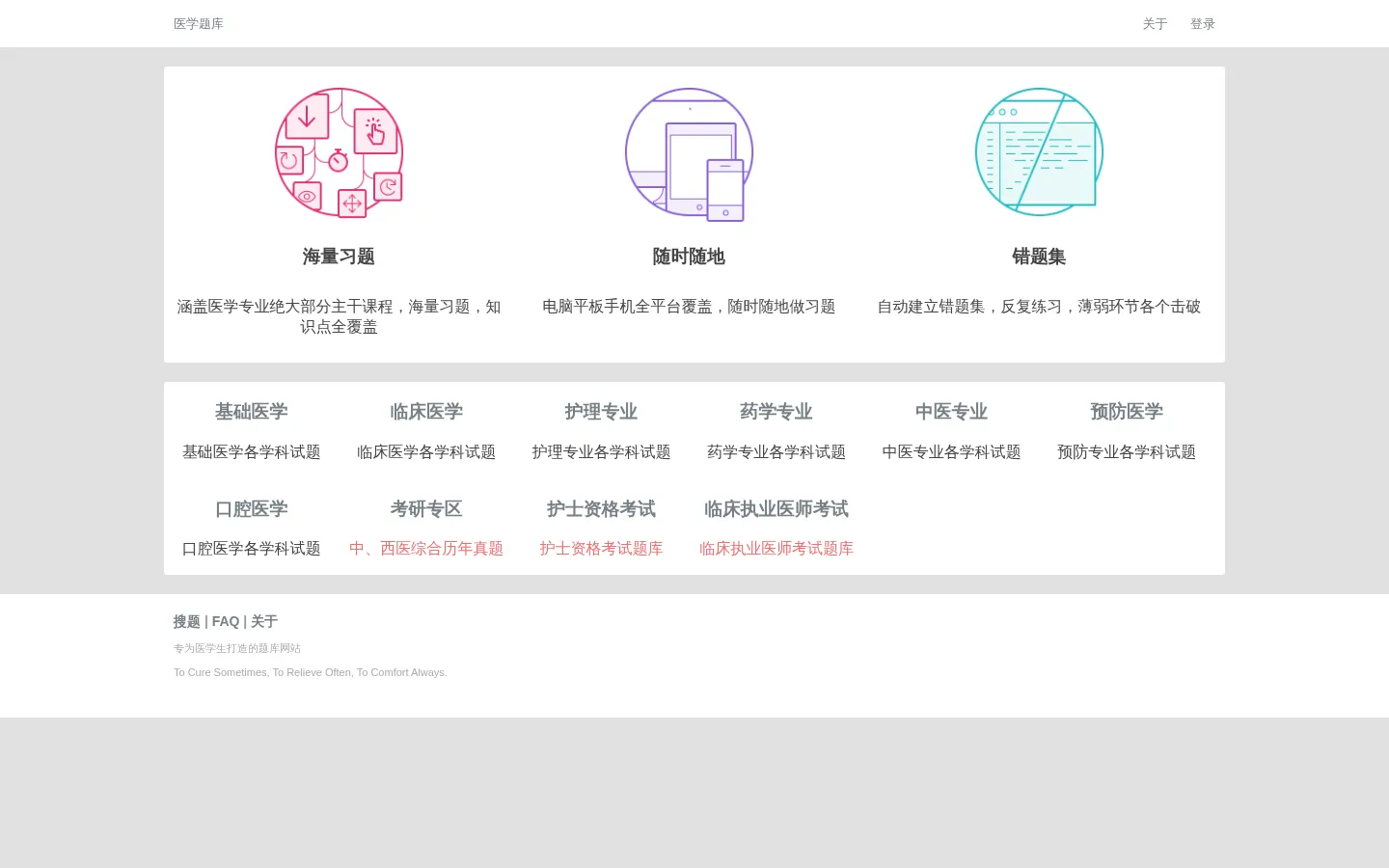 医学题库网 网站预览图