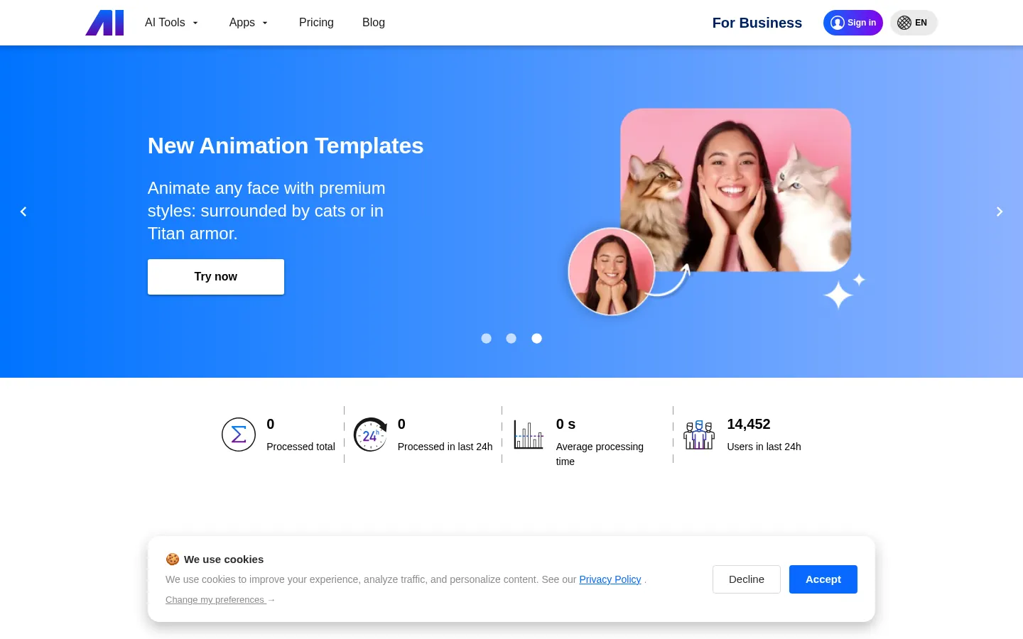 Nero AI – Free AI Tools for Images & Videos 网站预览图