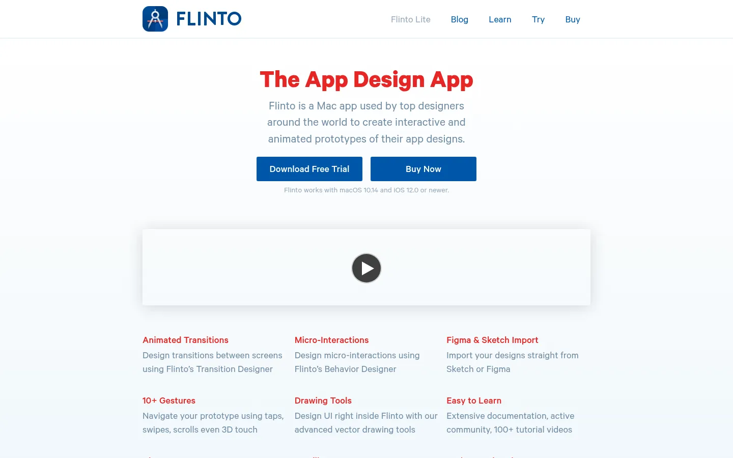Flinto – The App Design App 网站预览图