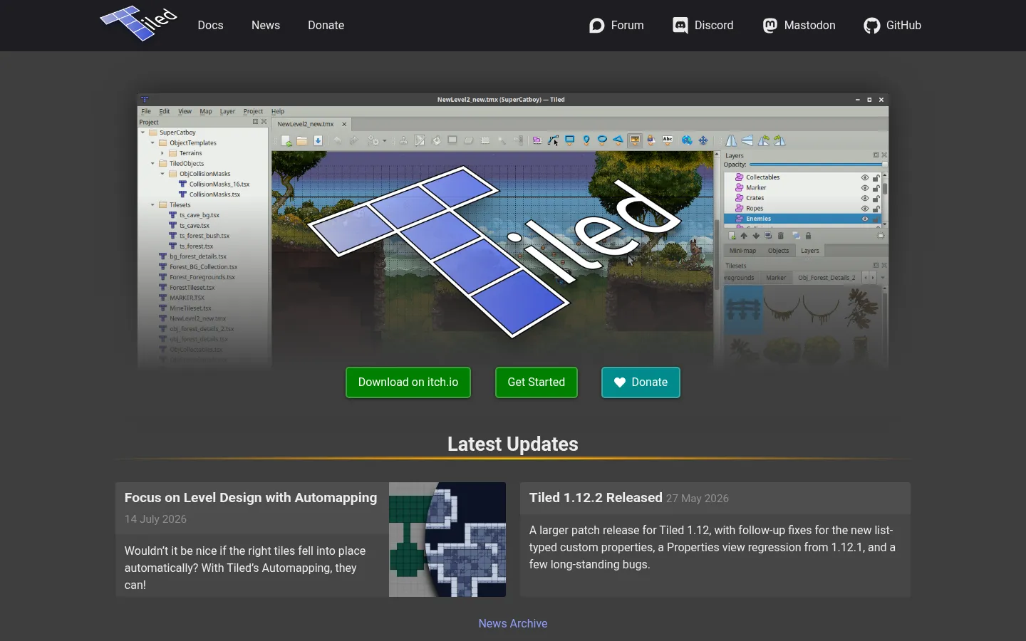 Tiled | Flexible level editor 网站预览图