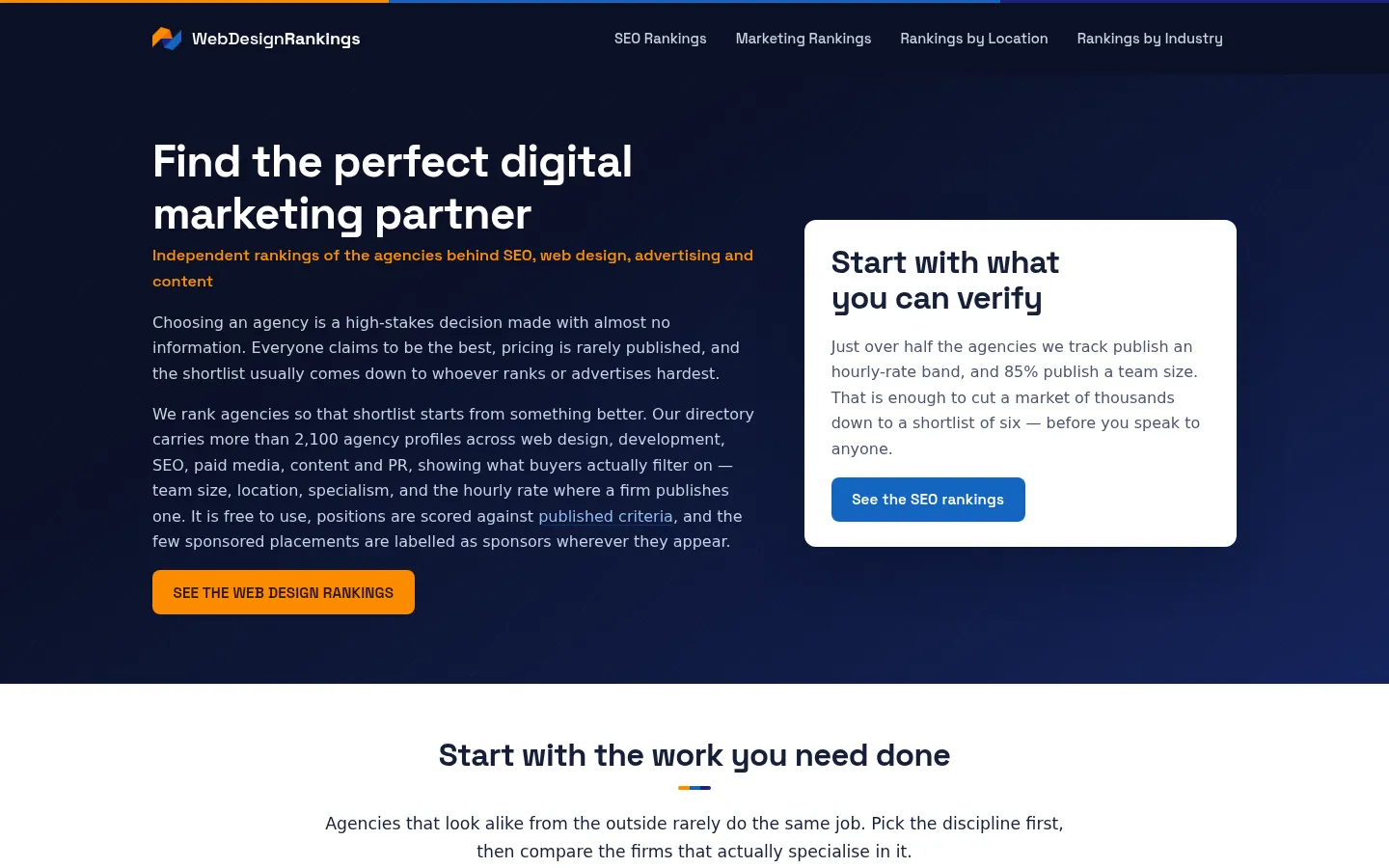 Find the Right Digital Marketing Partner - Web Design Rankings 网站预览图