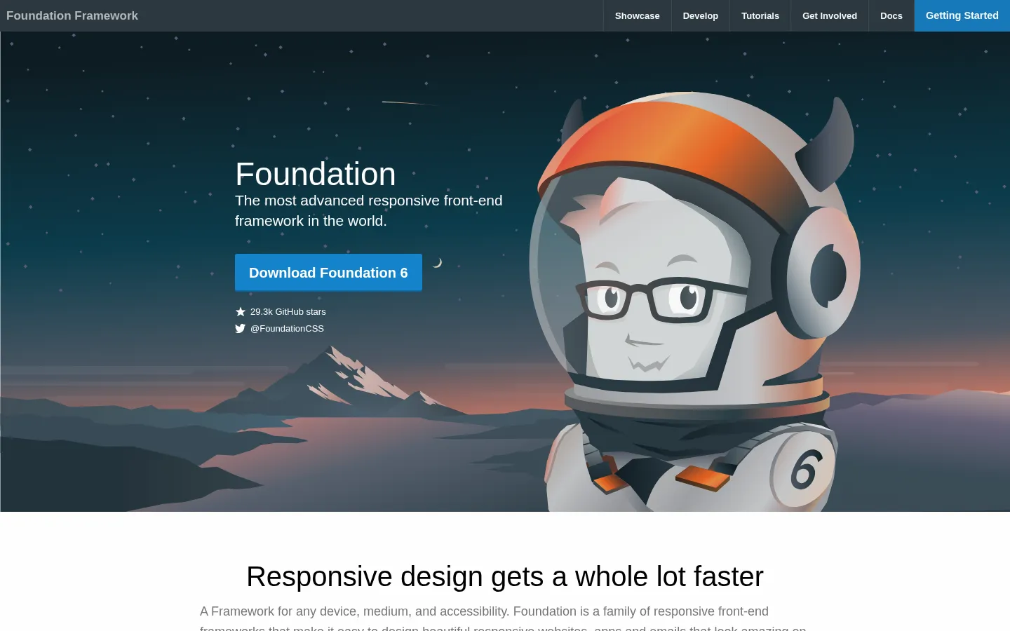The most advanced responsive front-end framework in the world. | Foundation 网站预览图